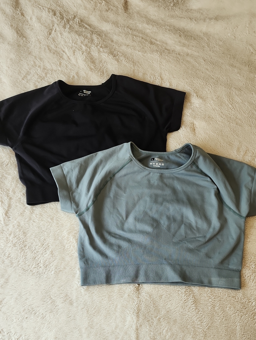 Athletic Cropped Workout Tops 2-Pack | L